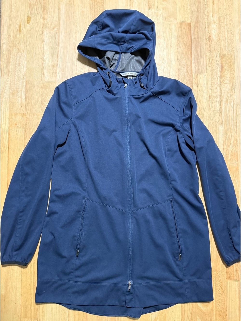 Port Authority Women’s XL Navy Blue Hooded Softshell Jacket Longline Full Zip